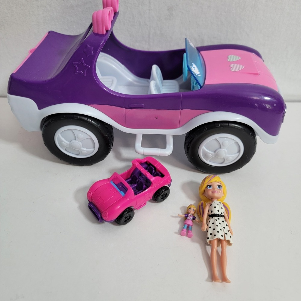Polly Pocket Adventure Secret Utility Vehicle SUV Car Purple With Mini‎ Doll
